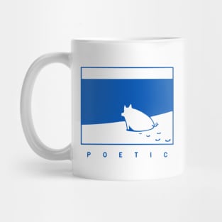 Poetic mood, a pig on the beach Mug